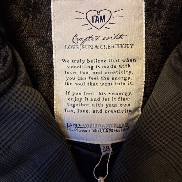 NWT I.AM.GIA Classic Double-Breasted Dark Gray Black Floral Lined Trench Coat - Picture 10 of 15